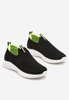 Czarno-Zielone Wsuwane Buty Sportowe Sneakersy z Siateczki na Piankowej Podeszwie Eldriva