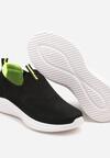 Czarno-Zielone Wsuwane Buty Sportowe Sneakersy z Siateczki na Piankowej Podeszwie Eldriva