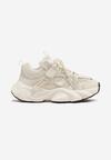 Beżowe Buty Sportowe Sneakersy w Stylu Streetwearowym z Rzepem Ediriva