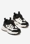 Czarne Buty Sportowe Sneakersy z Rzepem i Brokatem Ularienna