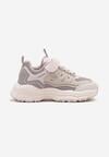 Fioletowe Buty Sportowe Sneakersy z Rzepem i Brokatem Ularienna