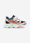 Szaro-Czarne Buty Sportowe Sneakersy Ozdobione Lampkami LED Sollevi