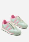 Jasnozielone Sneakersy Ozdobione Paskami Eranelia
