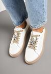 Sneakers Alb cu auriu