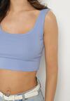 Jasnoniebieski Crop Top z Bawełny Napolena