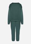 Ciemnozielony Welurowy Komplet Dresowy Bluza i Spodnie Typu Jogger Lisilwena