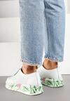 Sneakers Alb cu verde