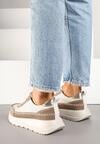 Sneakers Bej cu maro