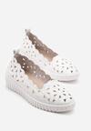 Białe Ażurowe Półbuty na Koturnie Ulisandra