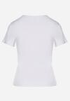 Biały T-shirt z Bawełny z Cyrkoniowym Wzorem Uliavira