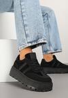 Czarne Sneakersy Typu Klasyczne Tenisówki na Grubej Podeszwie Nilmio