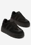 Czarne Sneakersy Typu Klasyczne Tenisówki na Grubej Podeszwie Nilmio