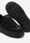Czarne Sneakersy Typu Klasyczne Tenisówki na Grubej Podeszwie Nilmio