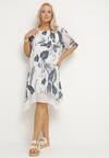 Rochie Bleumarin cu alb