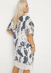 Rochie Bleumarin cu alb
