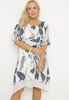 Rochie Bleumarin cu alb