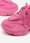 Fuksjowe Sneakersy na Grubej Podeszwie Ozdobione Tłoczeniem Soniella