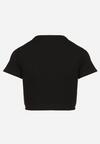 Czarny Bawełniany Prążkowany T-shirt Nelzedi
