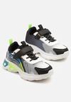Czarno-Niebieskie Buty Sportowe Sneakersy z Geometrycznym Wzorem Clariana