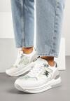 Biało-Zielone Sneakersy z Metaliczną Aplikacją Divisca