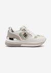 Biało-Zielone Sneakersy z Metaliczną Aplikacją Divisca