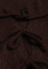 Brązowy Kardigan Oversize z Wełną Zdobiony Kokardkami Eleathalie