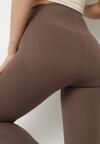 Brązowe Klasyczne Legginsy z Wysokim Stanem Melio