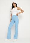 Niebieskie Legginsy Typu Dzwony z Wysokim Stanem Orralise
