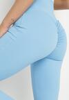 Niebieskie Legginsy Typu Dzwony z Wysokim Stanem Orralise