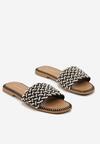 Czarne Klapki z Koralikami w Stylu Boho Sorea