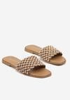 Ciemnobeżowe Klapki z Koralikami w Stylu Boho Sorea