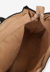Ciemnobeżowa Plażowa Torebka Shopper z Plecionki Ozdobiona Napisem Lilauri