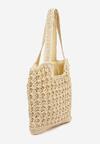 Beżowa Torebka Plażowa Typu Shopper w Stylu Boho Galira