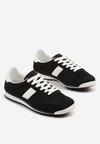 Czarne Sneakersy z Ozdobnym Paskiem Cleota