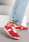 Czerwone Sneakersy z Ozdobnym Paskiem Cleota