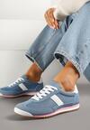Niebieskie Sneakersy z Ozdobnym Paskiem Cleota