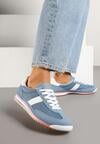 Niebieskie Sneakersy z Ozdobnym Paskiem Cleota