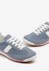 Niebieskie Sneakersy z Ozdobnym Paskiem Cleota