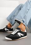 Czarne Sneakersy z Geometrycznym Wzorem Clesanna