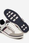Białe Buty Sportowe Sneakersy z Ozdobnymi Paskami Odimere