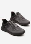Szare Buty Sportowe Sneakersy z Geometrycznym Wzorem Odirina