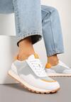 Białe Skórzane Sneakersy z Geometrycznym Wzorem Rivoiti