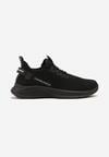 Czarne Buty Sportowe Sneakersy z Napisami i Tłoczeniem Odalira