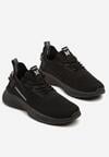 Czarne Buty Sportowe Sneakersy z Napisami i Tłoczeniem Odalira