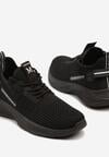 Czarne Buty Sportowe Sneakersy z Napisami i Tłoczeniem Odalira