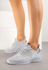 Szare Buty Sportowe Sneakersy z Napisami i Tłoczeniem Odalira