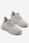 Szare Buty Sportowe Sneakersy z Napisami i Tłoczeniem Odalira