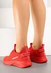 Czerwone Buty Sportowe Sneakersy z Napisami i Tłoczeniem Odalira