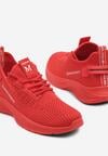 Czerwone Buty Sportowe Sneakersy z Napisami i Tłoczeniem Odalira