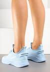 Jasnoniebieskie Buty Sportowe Sneakersy z Napisami i Tłoczeniem Odalira